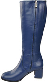 Bequeme Damen Marineblau Niedrig Absatz Stiefel Naturleder 212 ElitaBut