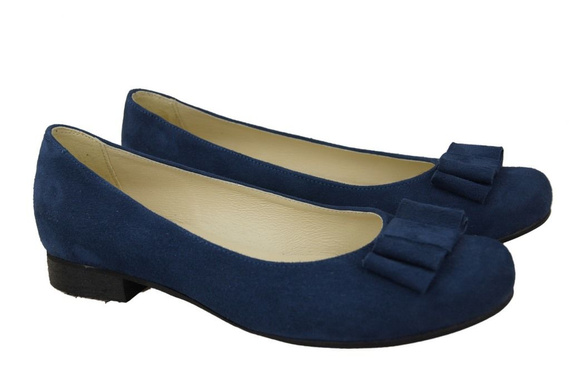 Damenschuhe Ballerinas Marineblau, Naturleder, Wildleder 126 ElitaBut