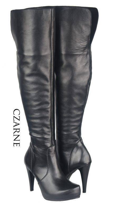 Schuhe Damenstiefel Plateauabsatz Stiletto Obermaterial Kniehoch Naturleder Schwarz 692 ElitaBut