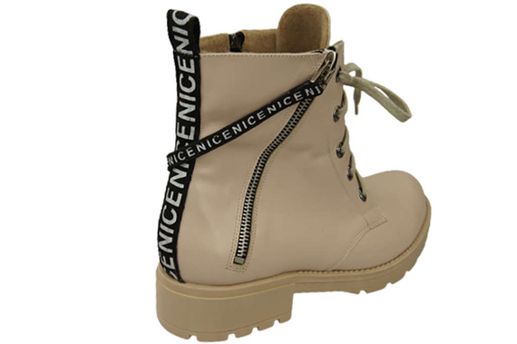 Schuhe Damen-Stiefeletten mit der Aufschrift NICE Natural Leather Cappuccino Light 173 von ElitaBut