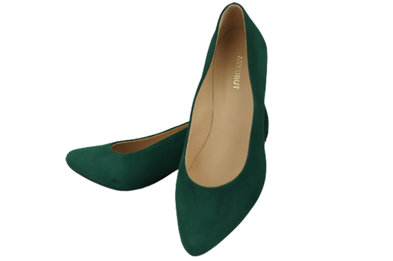 Damenschuhe Malachite Pumps Natürliches Wildleder Dekorativer Absatz 158 von ElitaBut