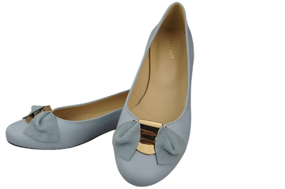 Damen Ballerinas, Naturleder, Hellblau 894 ElitaBut