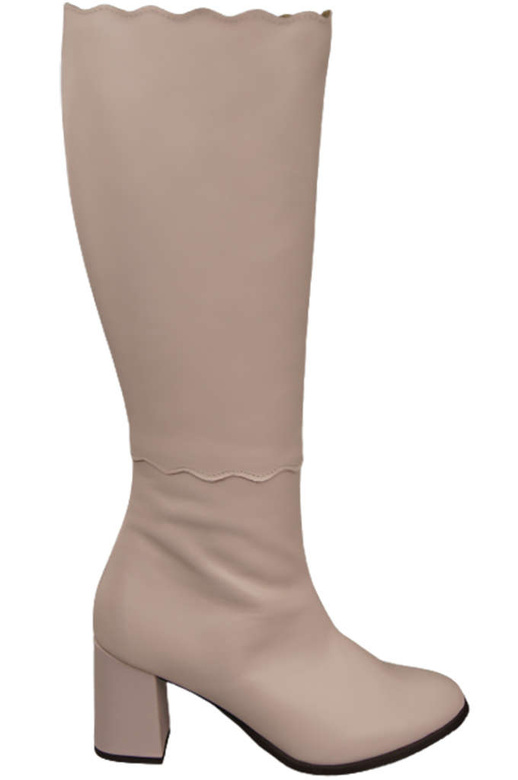 Klassische Damenstiefel, Naturleder, Puderrosa 176 ElitaBut