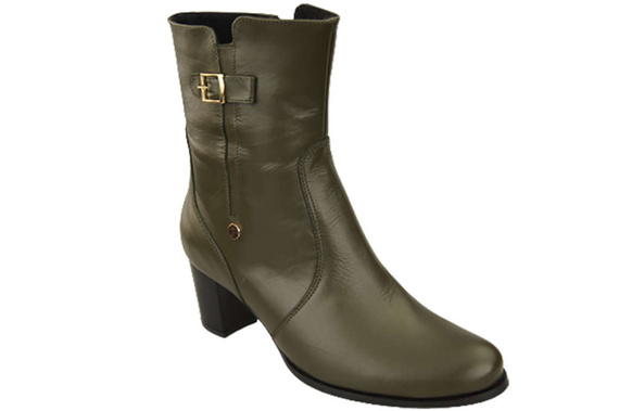 Damenschuhe Damenstiefel, warm, Naturleder, oliv 882 von ElitaBut