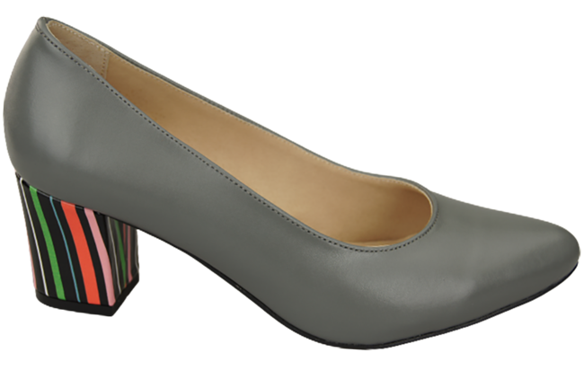 Damenschuhe Graue Pumps aus Naturleder mit Zierabsatz 158 ElitaBut