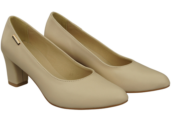 Klassische Glatt Damen Beige Naturleder Schuhe 213 ElitaBut