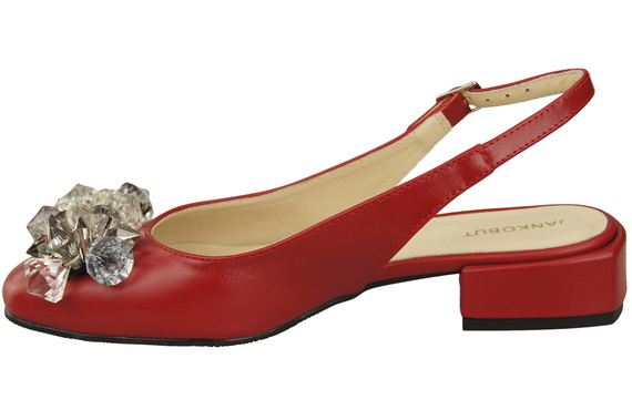 Damen Schuhe Rot Sandalen mit Kristallen Naturleder 215 ElitaBut