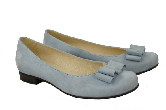 Damenschuhe Ballerinas Hellblaues Naturleder Wildleder 126 ElitaBut