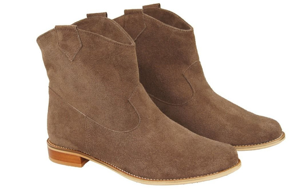 Schuhe Damenstiefel Frühling / Herbst, natürliches Veloursleder, Walnuss 132 L ElitaBut