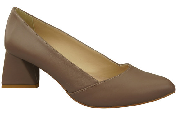 Damen Pumps Cappuccino Dunkel Echtleder Spitz Zehen Absatz ElitaBut 221