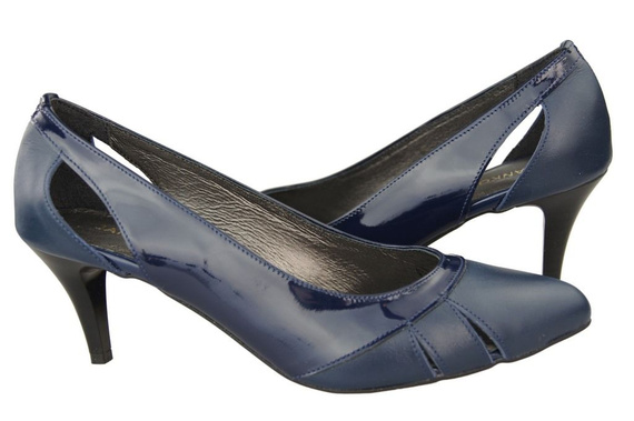 Damenschuhe Pumps Marineblau, Naturleder 995 ElitaBut