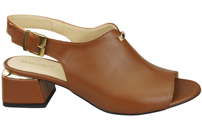 Damenschuhe Sandalen Braun, goldene Schnalle, Naturleder 198 ElitaBut