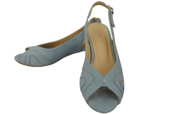 Damenschuhe Sandalen, natürliches Wildleder, Hellblau 991 ElitaBut