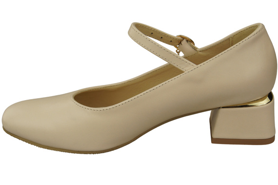 Damenschuhe Beige Riemchenpumps Naturleder 202 ElitaBut