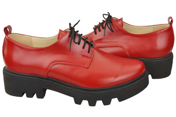 Schuhe Damen Schnürschuhe Rot Leder Natur 180 ElitaBut
