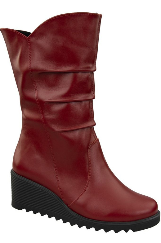 Winter-Keilstiefel für Damen, Naturleder, Rot 140 ElitaBut