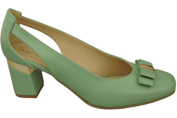 Schuhe Damen Mint Pumps aus Naturleder mit dekorativem Absatz 199 ElitaBut