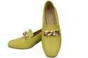 Damenschuhe mit Zierkette Pumps Mokassins Naturleder 193 Lemon ElitaBut