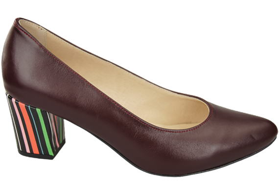 Damenschuhe Burgunderrote Pumps aus Naturleder mit dekorativem Absatz 158 ElitaBut