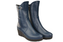 Damen-Keilstiefel, Naturleder, Marineblau 178 ElitaBut