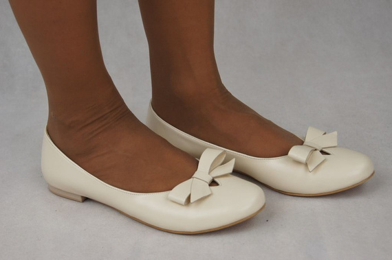 Damen Ballerinas Beige Naturleder 998 ElitaBut