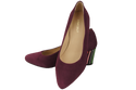 Damenschuhe Pumps Burgunderrot Natürliches Wildleder Dekorativer Absatz 158 von ElitaBut