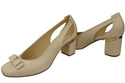 Schuhe Damen Beige Pumps aus Naturleder mit dekorativem Absatz 199 ElitaBut