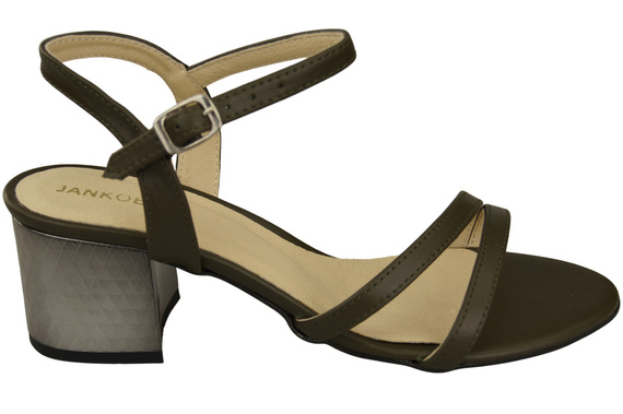 Damenschuhe Olivgrünes Naturleder 197 Sinnlich freizügige Fußsandalen ElitaBut