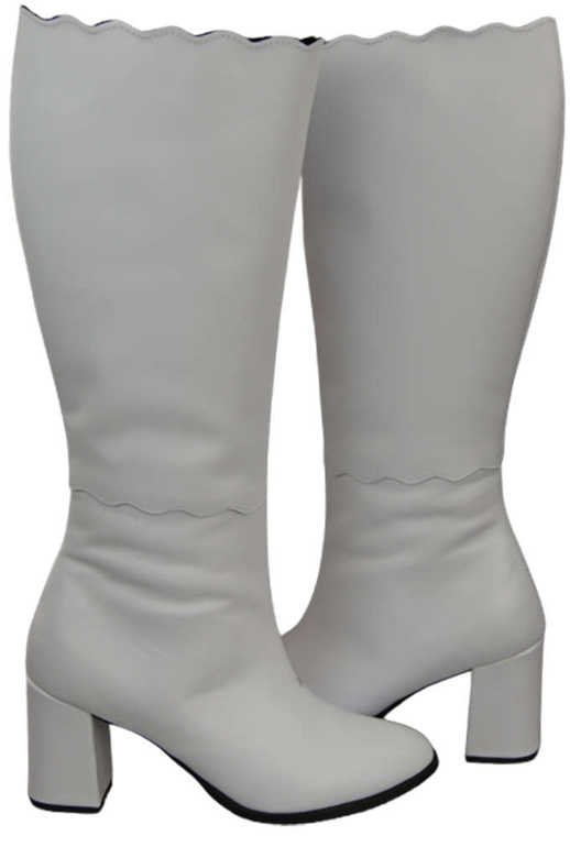 Klassische Damenstiefel, Naturleder, Weiß 176 ElitaBut