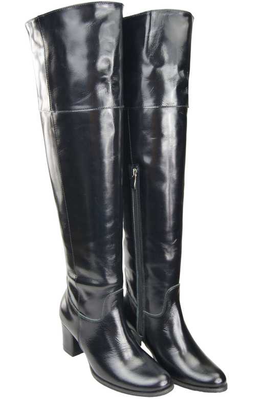 Footwear Overknee-Stiefel für Damen, Naturleder 190, Schwarz glänzend ElitaBut