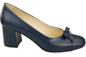 Damen Pumps mit Schleife Marineblau Naturleder und niedrigem Absatz 203 ElitaBut