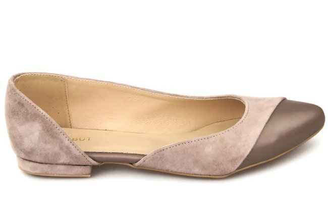 Damenschuhe Ballerina Cappuccino, Naturleder, Wildleder 146 ElitaBut