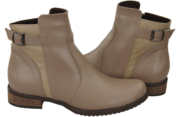 Damen-Winterstiefel, Naturleder, Cappuccino 156, von ElitaBut
