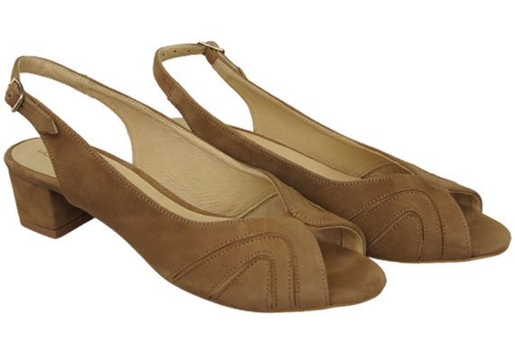 Damenschuhe Sandalen, natürliches Wildleder, Olive 991 ElitaBut