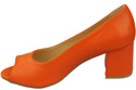 Damenschuhe PEEP TOE Pumps Orange Naturleder mit beschichtetem Absatz 192 ElitaBut