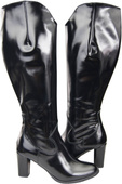 Stilvolle Damen Schwarz glänzend Stiletto Stiefel Naturleder 211 ElitaBut