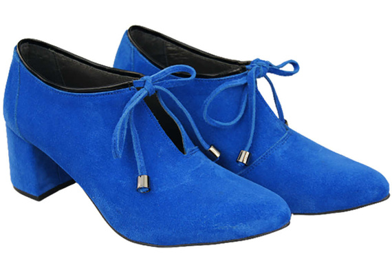 Damenschuhe, Schuhe, Azurblau, Natursamtleder, 183 ElitaBut