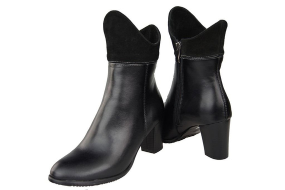 Damen-Winterstiefel, Naturleder, Schwarz 137 ElitaBut