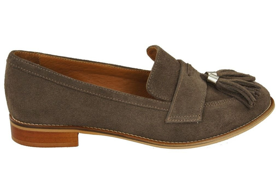 Schuhe Damen Mokassins Naturveloursleder Braun 134 ElitaBut