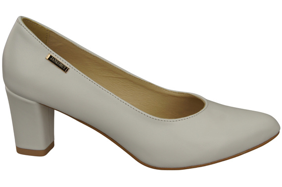 Klassische Glatt Damen Weiß Naturleder Schuhe 213 ElitaBut