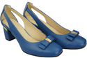 Schuhe Damen Blau Pumps aus Naturleder mit dekorativem Absatz 199 ElitaBut