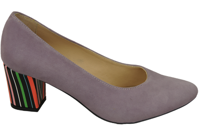 Damenschuhe Pumps Lila Natürliches Wildleder Dekorativer Absatz 158 von ElitaBut