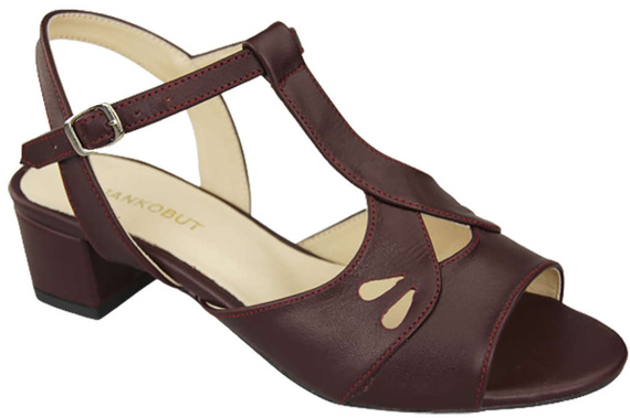 Damenschuhe Burgunderrote Sandalen, Naturleder 169 ElitaBut