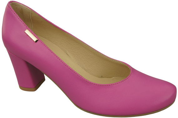 Klassische Damen Fuchsie Leder Mandel Nase Pumps 201 ElitaBut