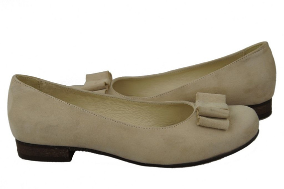 Damenschuhe Ballerinas Beige, Naturleder, Wildleder 126 ElitaBut