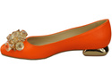 Damen Orange Pumps mit Kristallen flach Naturleder 216 ElitaBut