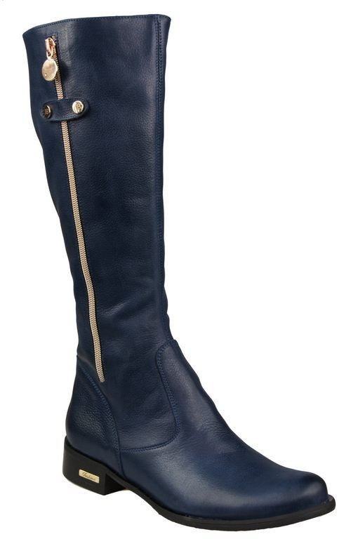Damenstiefel, Stiefel, Naturleder, Marineblau 884b ElitaBut