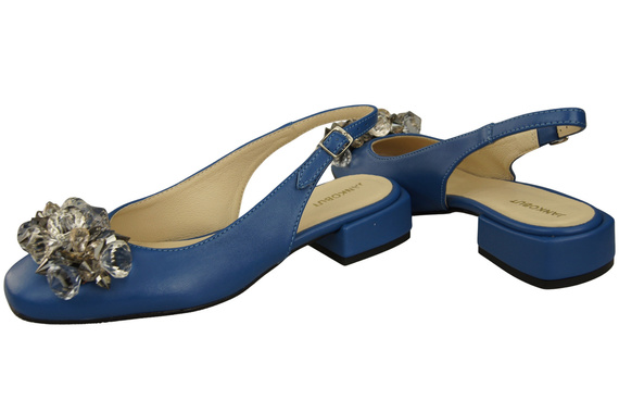 Damen Schuhe Blau Sandalen mit Kristallen Naturleder 215 ElitaBut