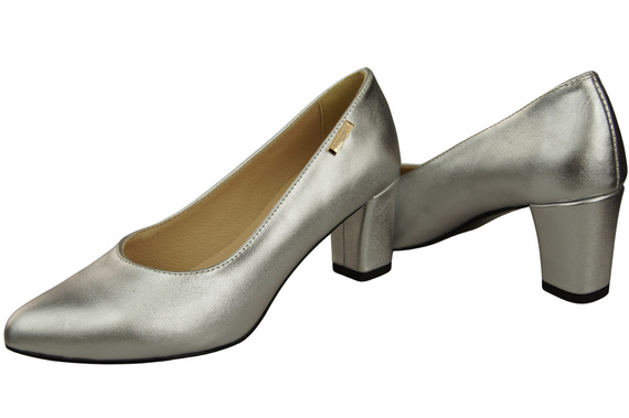 Klassische Glatt Damen Silber Naturleder Schuhe 213 ElitaBut