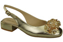 Damen Schuhe Gold Sandalen mit Kristallen Naturleder 215 ElitaBut